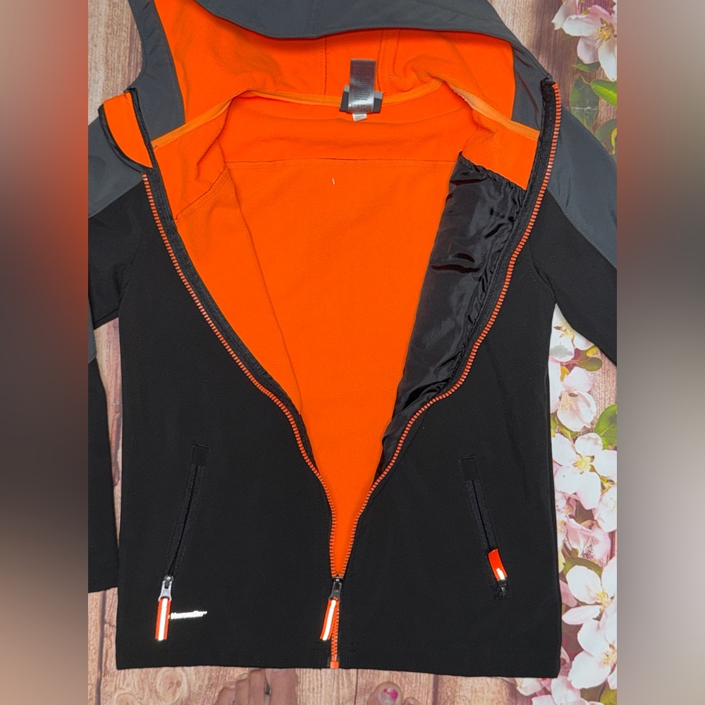 Champion Kids Black and Gray Jacket with Orange Highlights - Picture 3 of 3